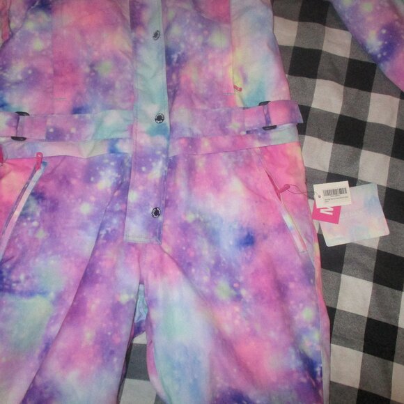 NWT Bluemagic ski snow suit by SNBOCON, size M Tie Dye galaxy - Picture 6 of 11
